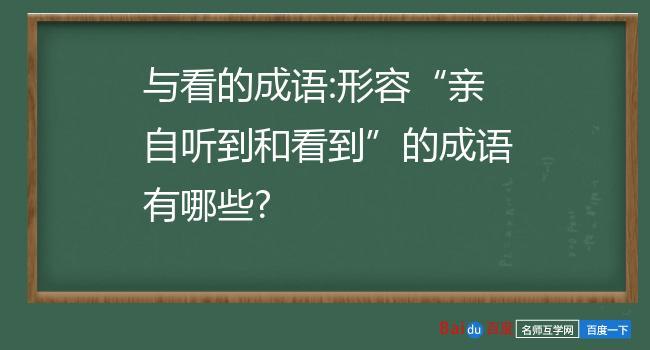 看见了-看见了当作没看见的成语