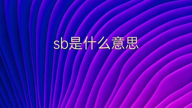 sb什么意思-sb什么意思中文翻译