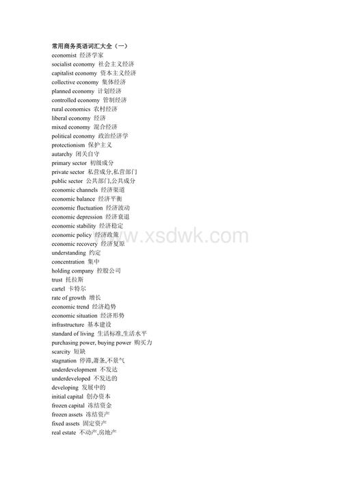 商务英语高级词汇-商务英语高级词汇量