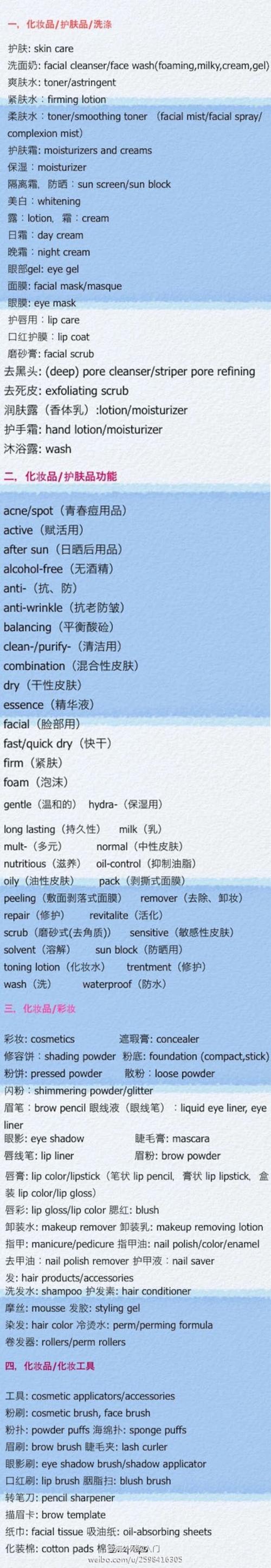 成分英文-成分英文单词