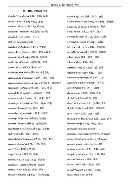 大学英语四六级词汇-大学英语四六级词汇量要求多少