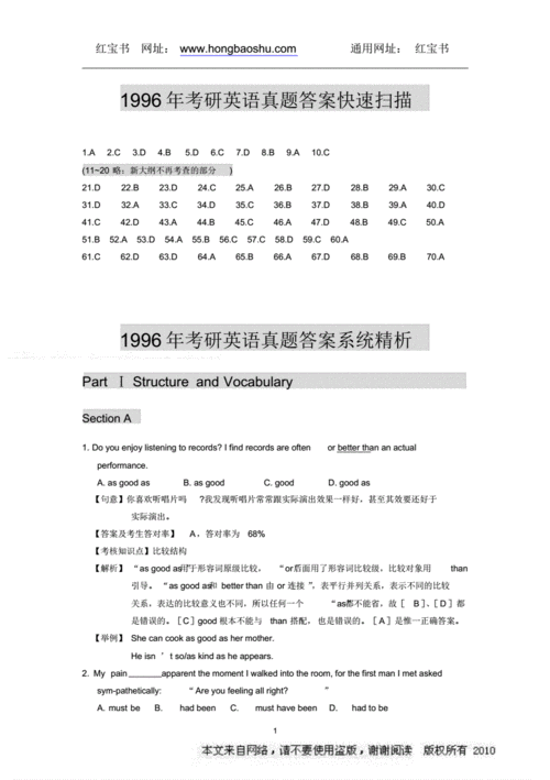 考研英语官方答案-考研英语官方答案在哪公布