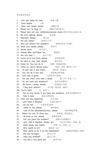 英语课堂用语-英语课堂用语常用口语 初中